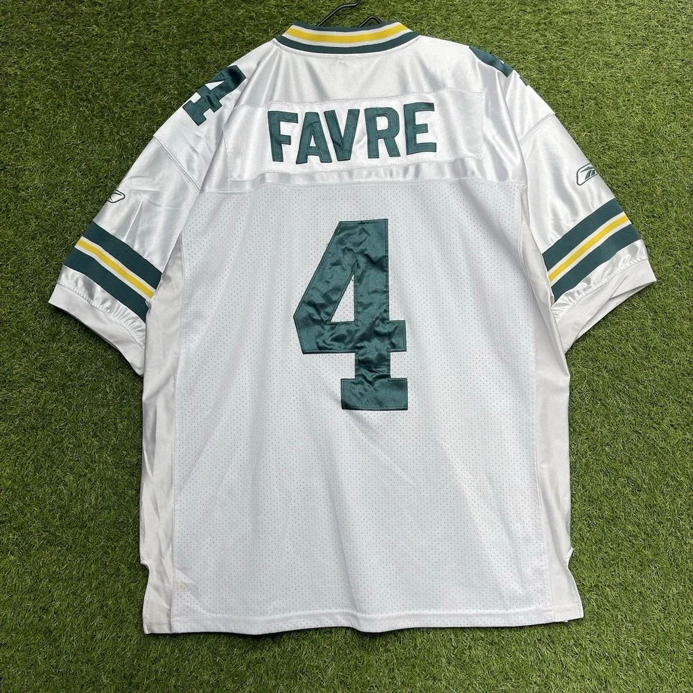 Green Bay Packers Reebok Jersey Mens XL 52 NFL Equipment Brett Favre #4 White